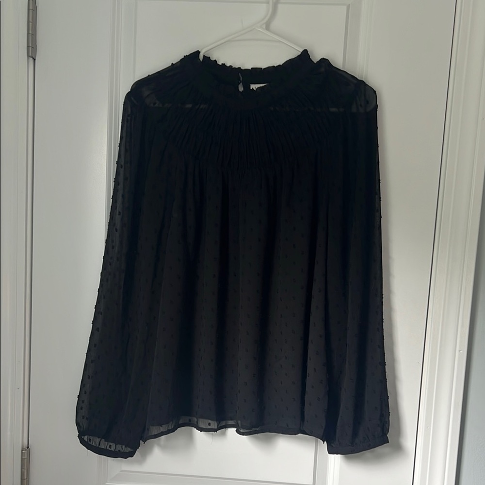 Elegant Black Sheer Women's Top